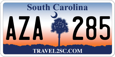 SC license plate AZA285