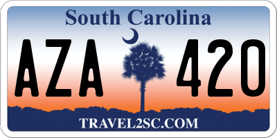SC license plate AZA420