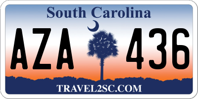 SC license plate AZA436