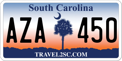 SC license plate AZA450
