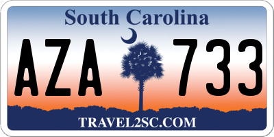 SC license plate AZA733