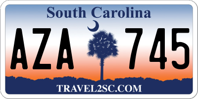SC license plate AZA745