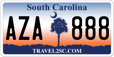 SC license plate AZA888