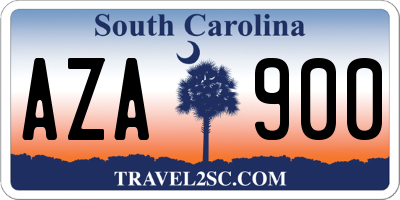 SC license plate AZA900