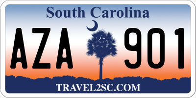 SC license plate AZA901