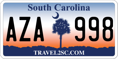SC license plate AZA998