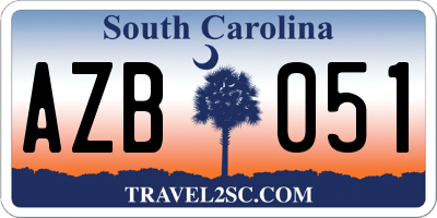 SC license plate AZB051