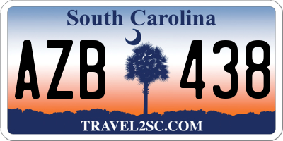 SC license plate AZB438