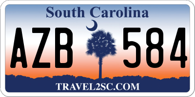 SC license plate AZB584