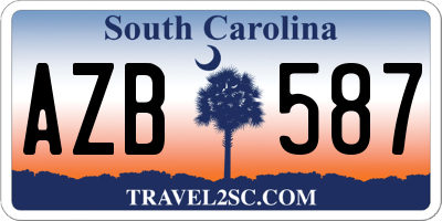 SC license plate AZB587