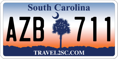 SC license plate AZB711