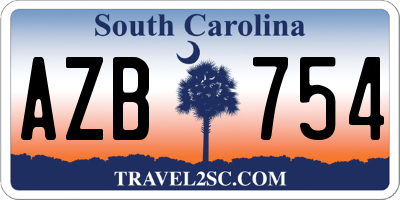 SC license plate AZB754
