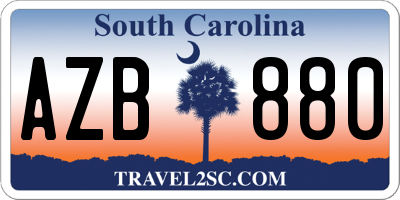 SC license plate AZB880