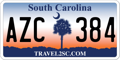SC license plate AZC384