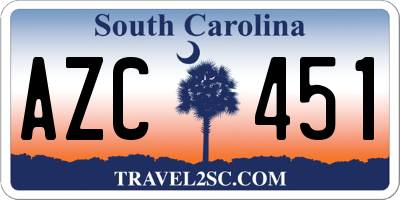 SC license plate AZC451