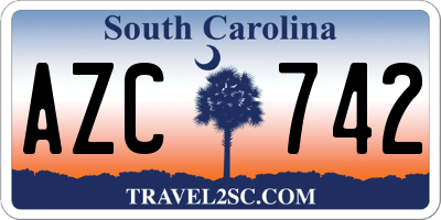 SC license plate AZC742