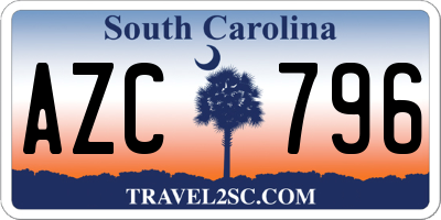 SC license plate AZC796