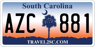 SC license plate AZC881