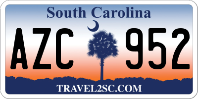 SC license plate AZC952