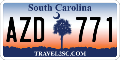 SC license plate AZD771