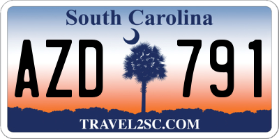 SC license plate AZD791