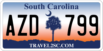 SC license plate AZD799