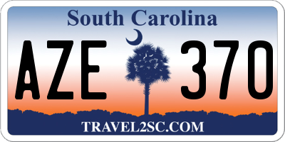 SC license plate AZE370