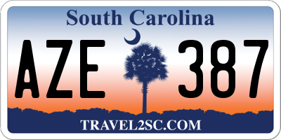 SC license plate AZE387
