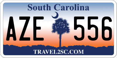SC license plate AZE556