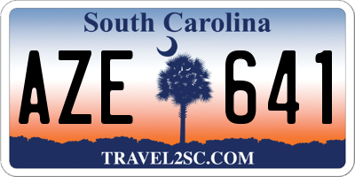 SC license plate AZE641