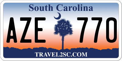 SC license plate AZE770