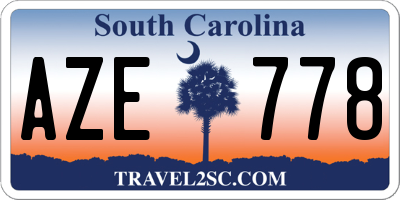 SC license plate AZE778