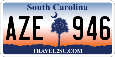 SC license plate AZE946