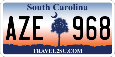 SC license plate AZE968