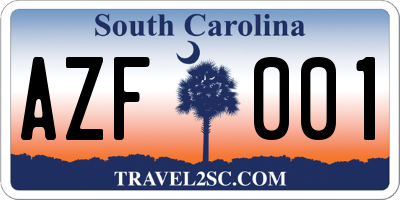 SC license plate AZF001