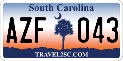 SC license plate AZF043