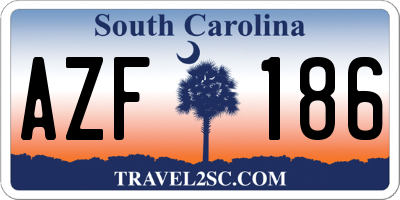 SC license plate AZF186