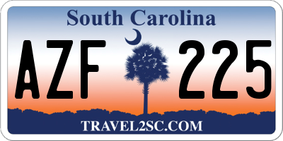 SC license plate AZF225