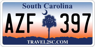 SC license plate AZF397
