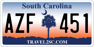 SC license plate AZF451