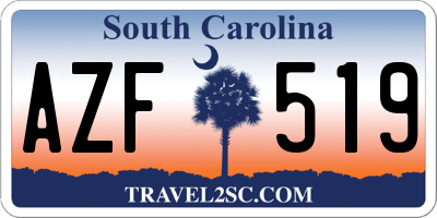 SC license plate AZF519