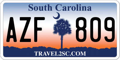 SC license plate AZF809