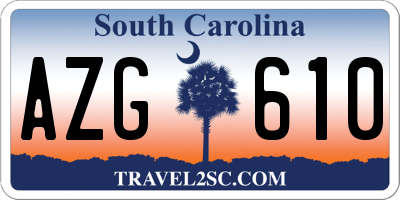 SC license plate AZG610