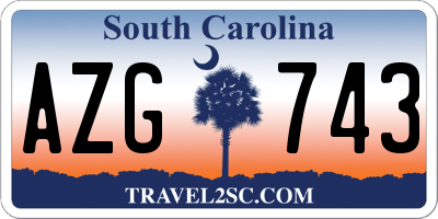 SC license plate AZG743