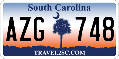 SC license plate AZG748
