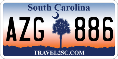 SC license plate AZG886
