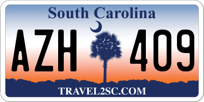 SC license plate AZH409
