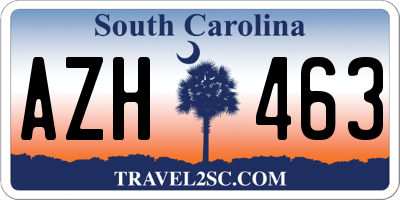 SC license plate AZH463