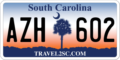 SC license plate AZH602