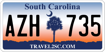 SC license plate AZH735
